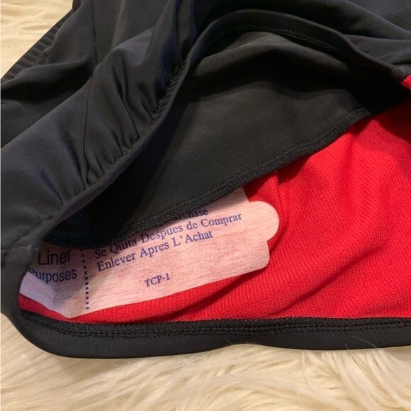 NWOT Aqua Green Colorblock One Piece Bathing Suit, Red/Black M - Picture 3 of 5